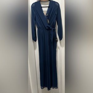Express Navy Blue long sleeve jumpsuit size small